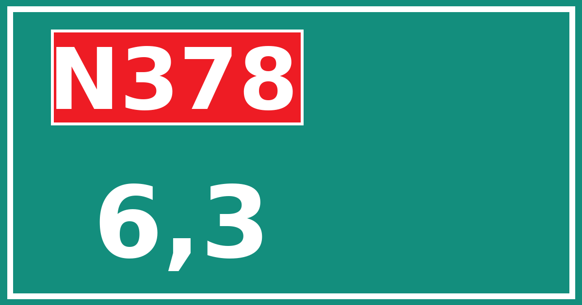 Hectometerbord N378 6,3