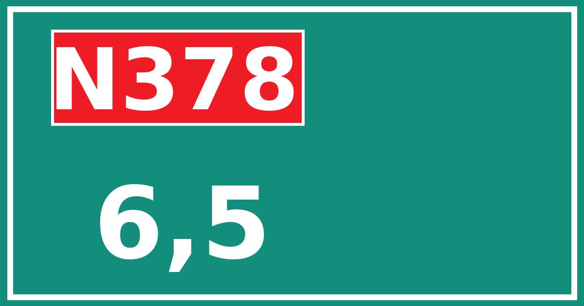 Hectometerbord N378 6,5