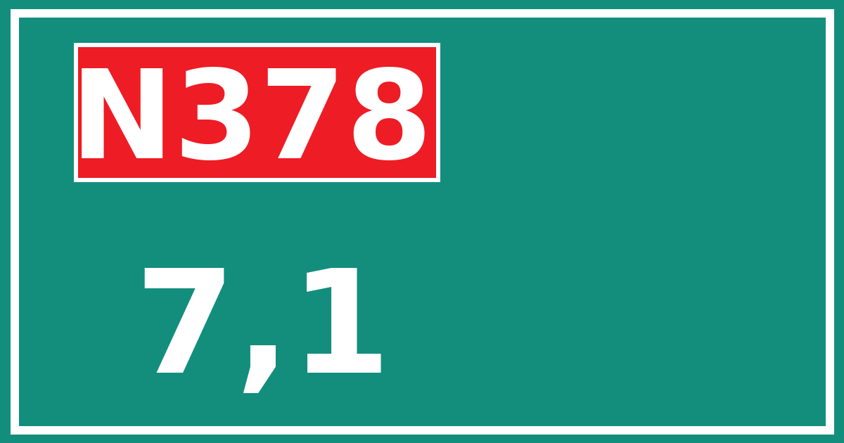 Hectometerbord N378 7,1