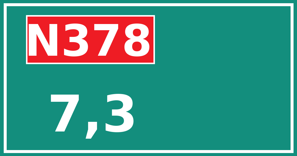 Hectometerbord N378 7,3