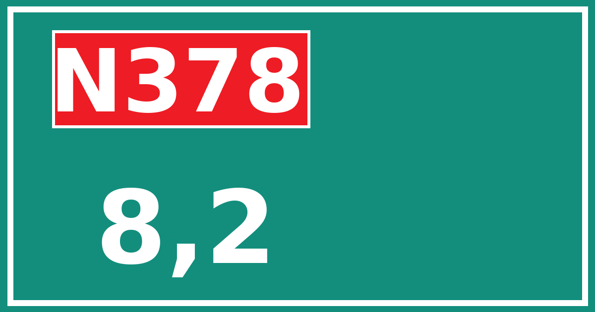 Hectometerbord N378 8,2