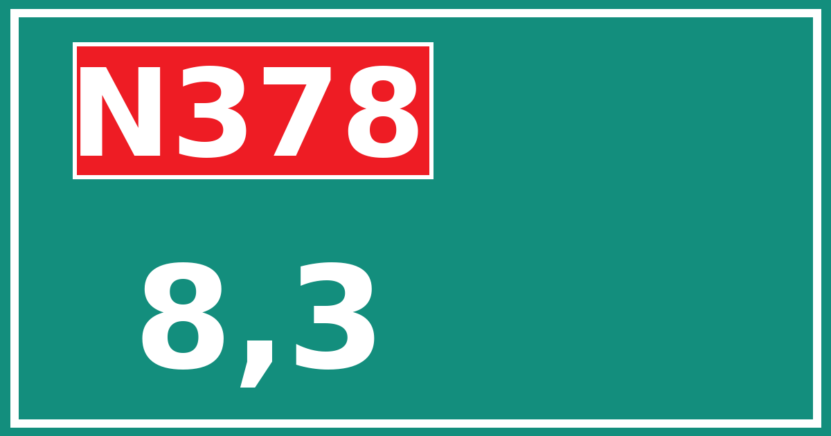 Hectometerbord N378 8,3