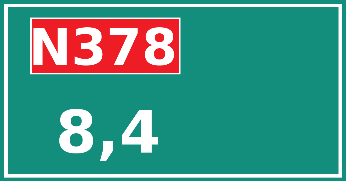 Hectometerbord N378 8,4