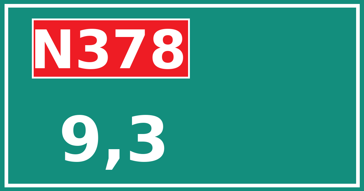 Hectometerbord N378 9,3
