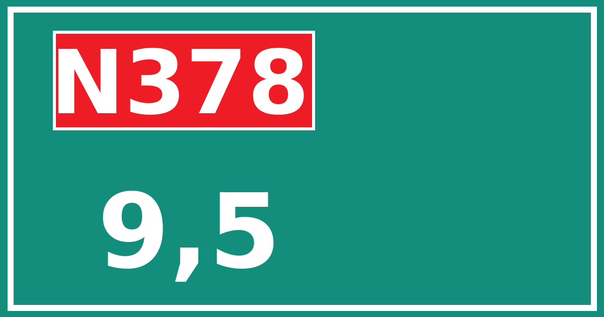 Hectometerbord N378 9,5