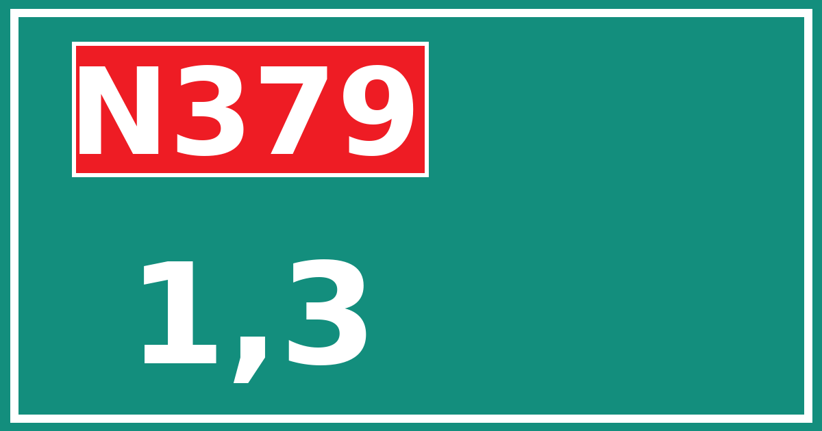 Hectometerbord N379 1,3