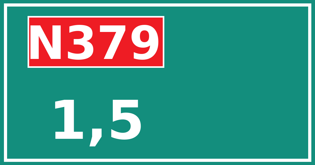Hectometerbord N379 1,5