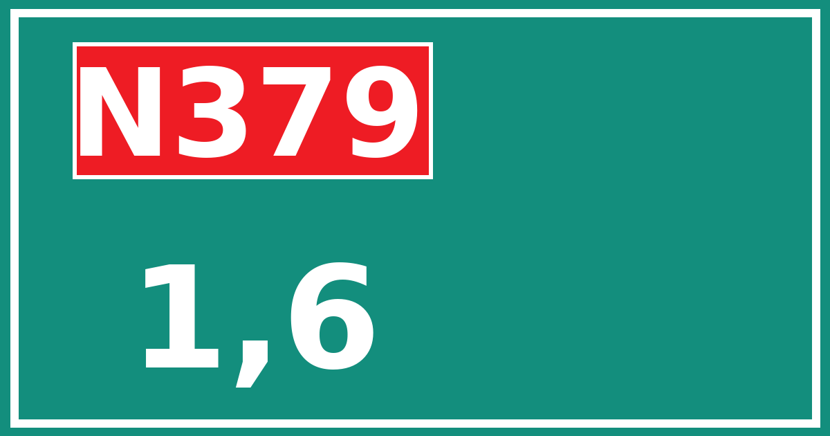 Hectometerbord N379 1,6