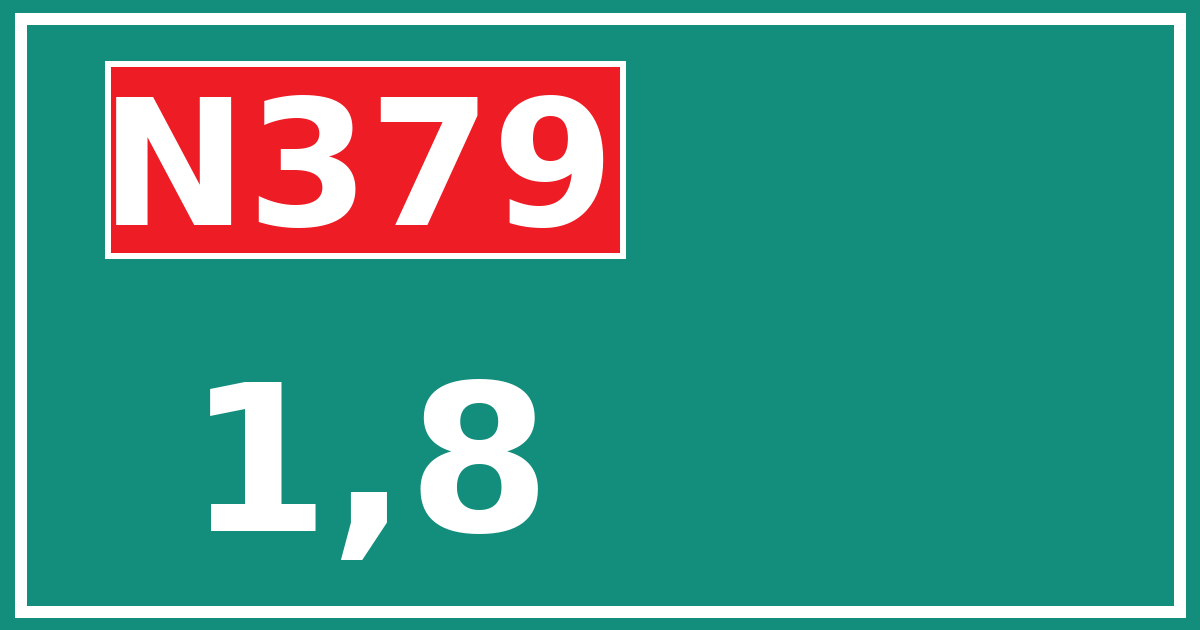 Hectometerbord N379 1,8