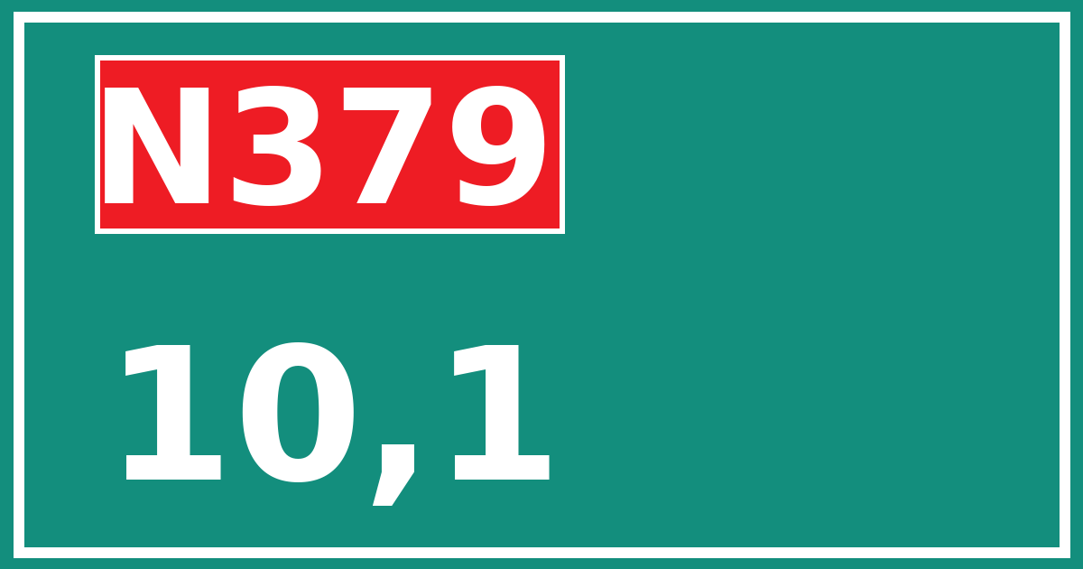 Hectometerbord N379 10,1