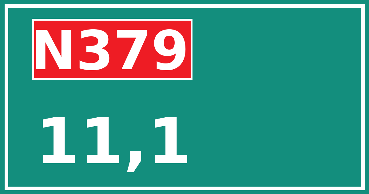 Hectometerbord N379 11,1