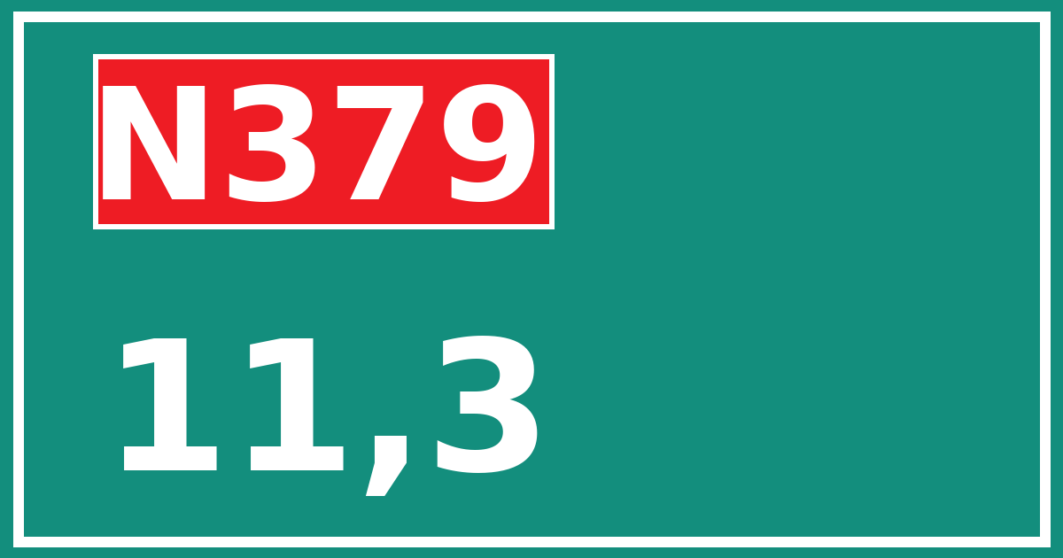 Hectometerbord N379 11,3