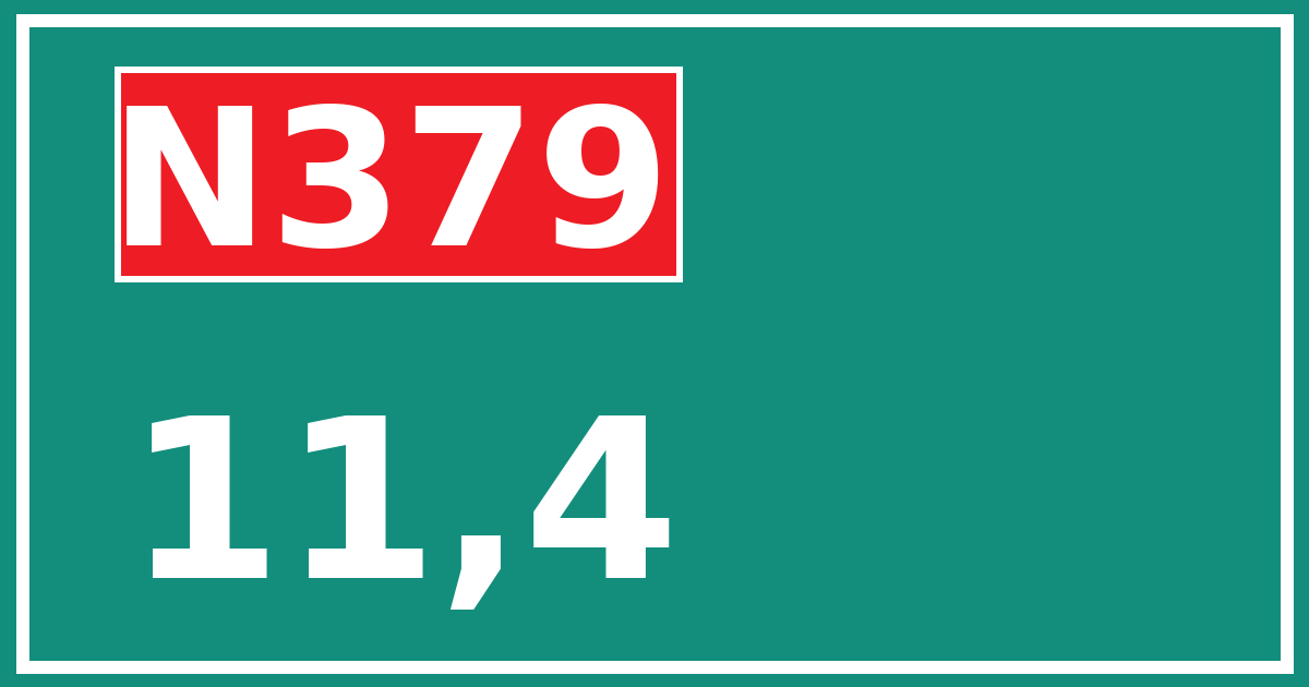 Hectometerbord N379 11,4