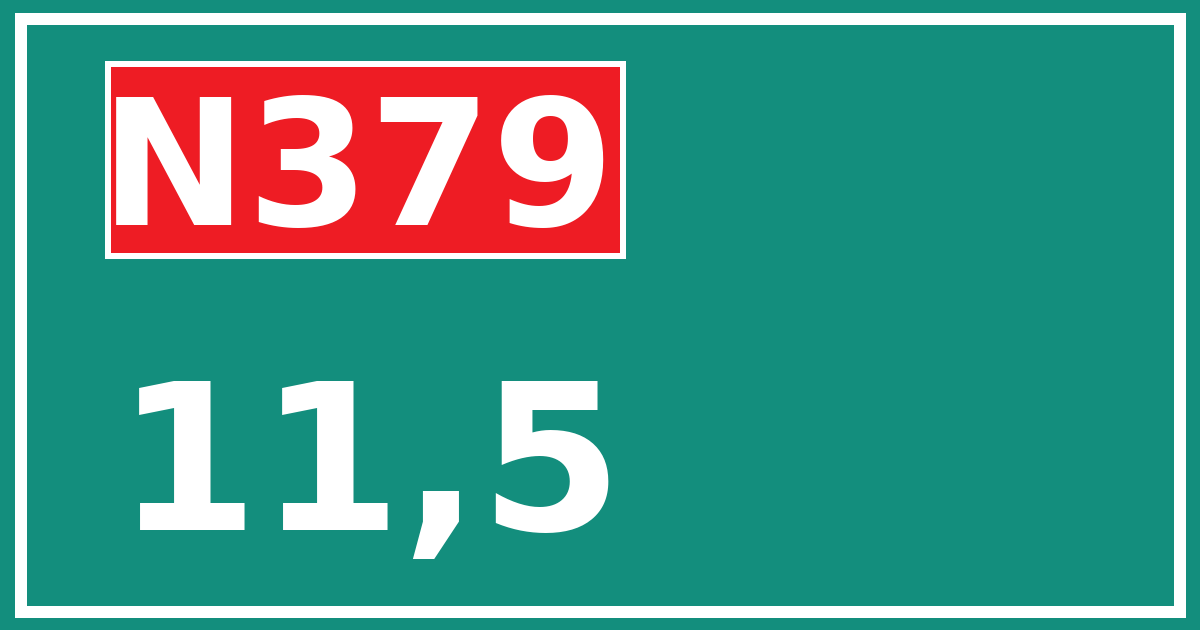 Hectometerbord N379 11,5