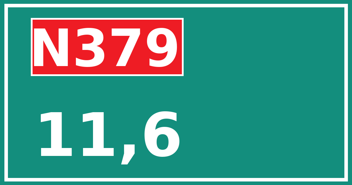 Hectometerbord N379 11,6