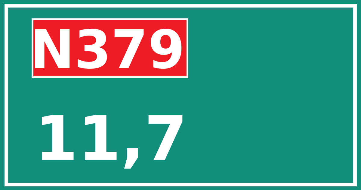 Hectometerbord N379 11,7