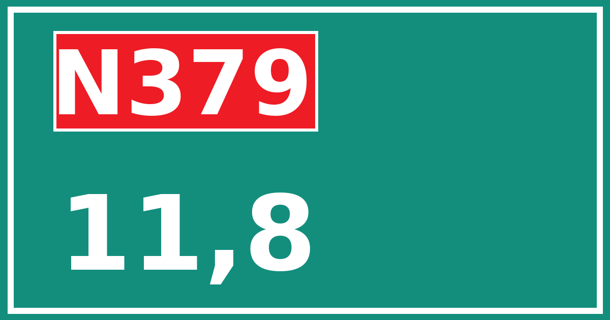 Hectometerbord N379 11,8