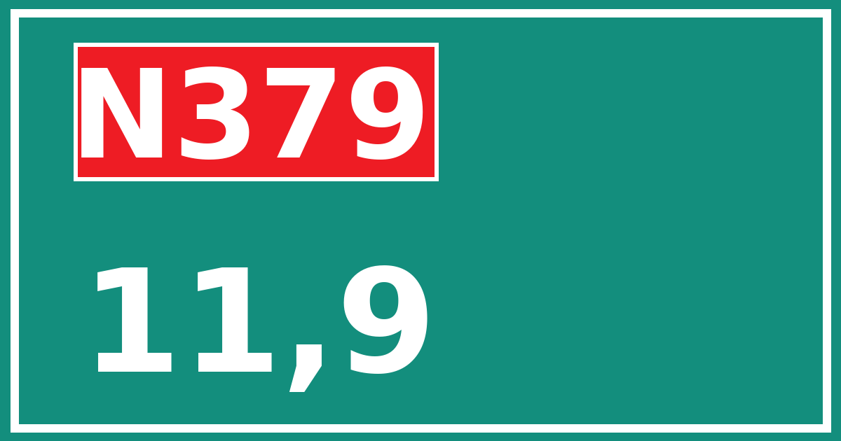 Hectometerbord N379 11,9