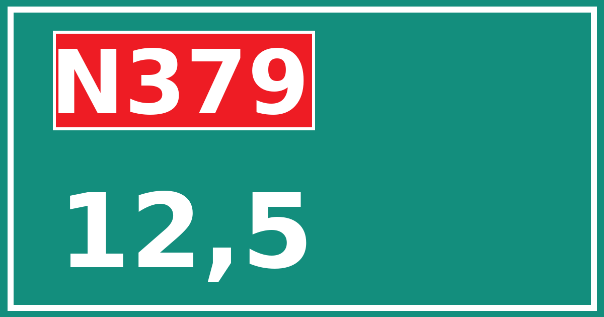 Hectometerbord N379 12,5