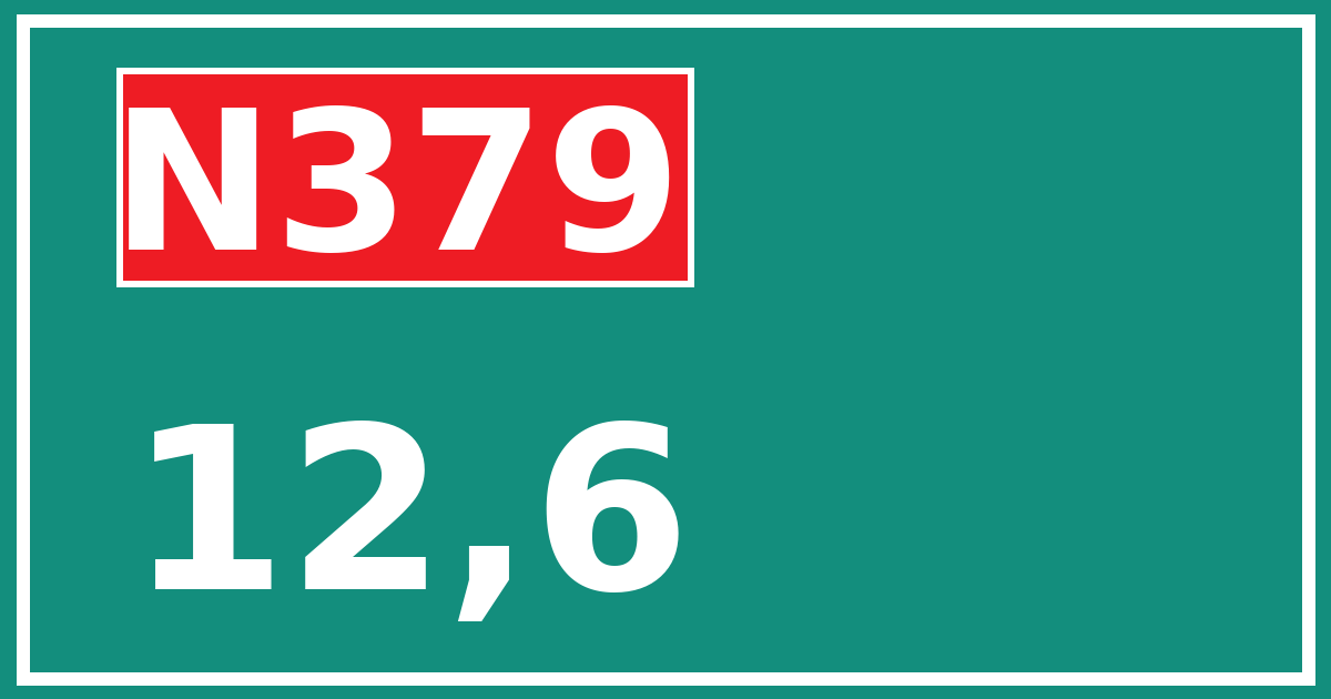 Hectometerbord N379 12,6
