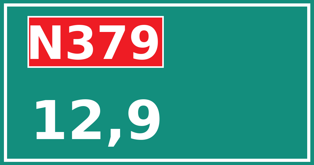 Hectometerbord N379 12,9