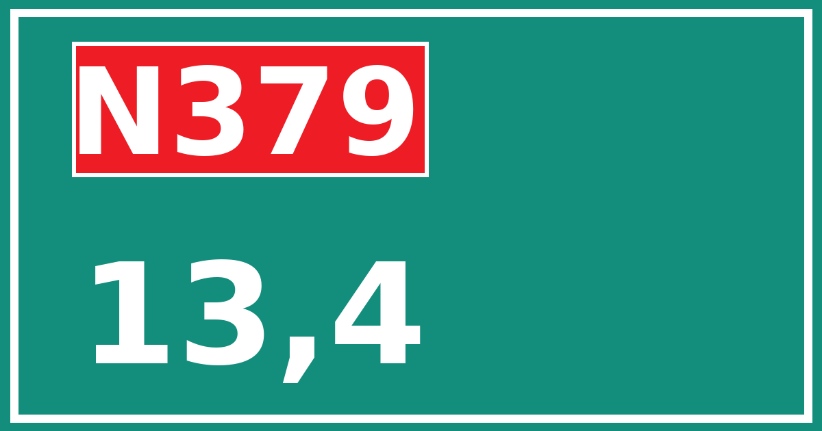 Hectometerbord N379 13,4