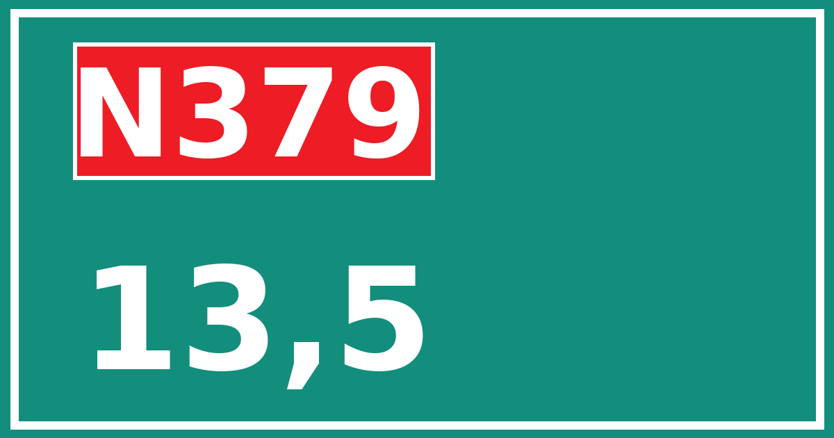 Hectometerbord N379 13,5