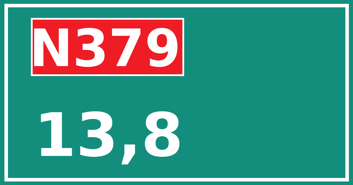 Hectometerbord N379 13,8