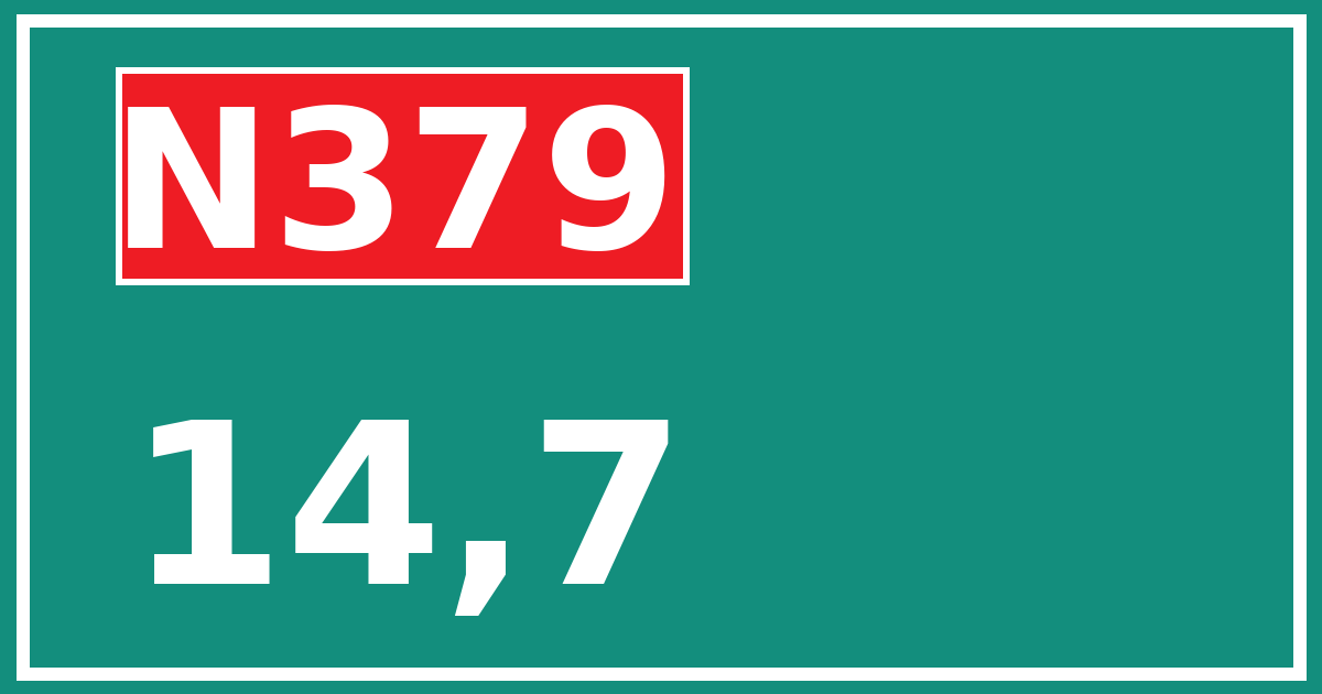 Hectometerbord N379 14,7