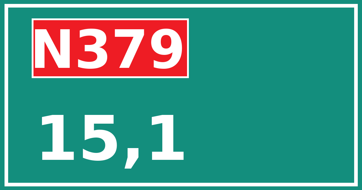 Hectometerbord N379 15,1
