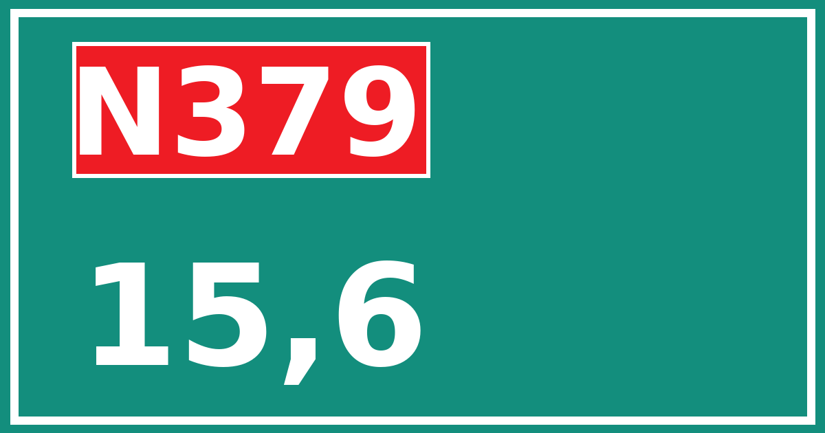 Hectometerbord N379 15,6