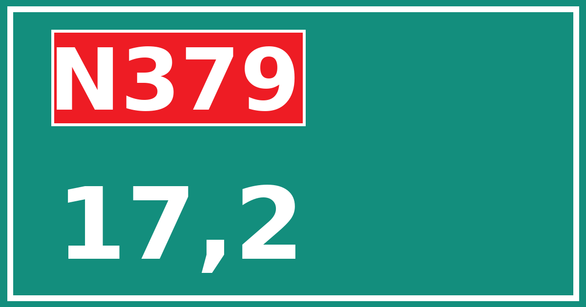 Hectometerbord N379 17,2