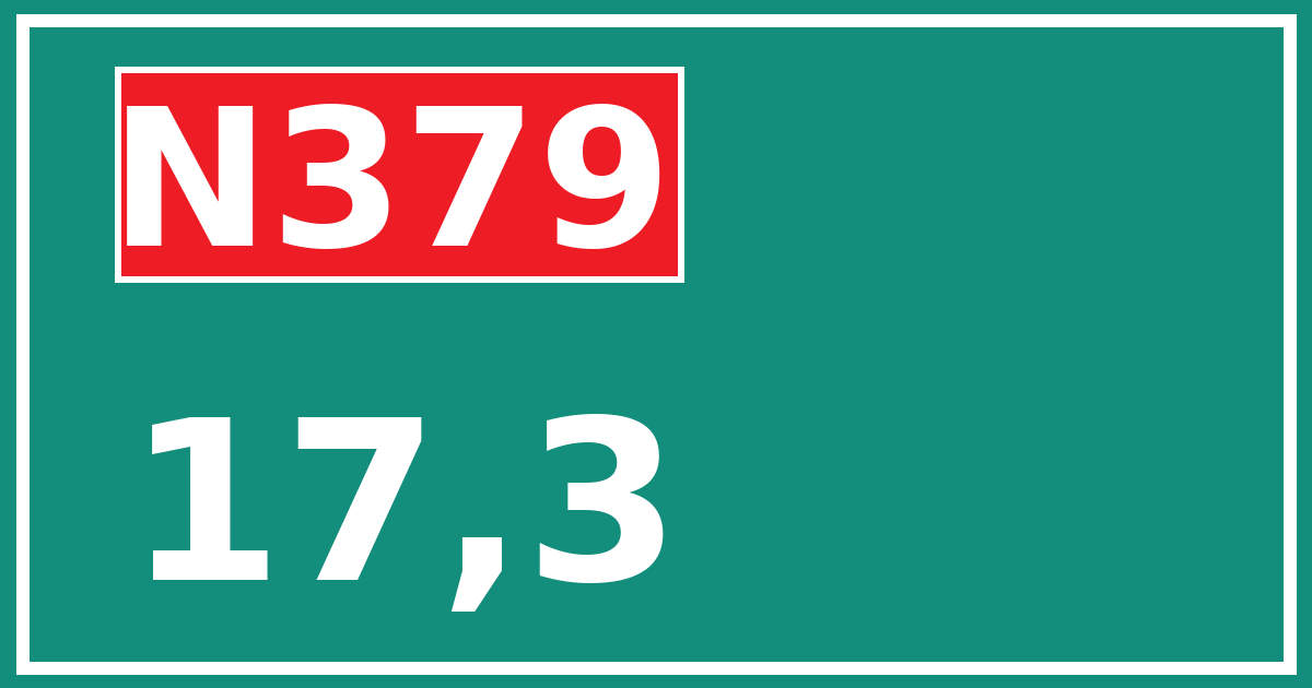 Hectometerbord N379 17,3