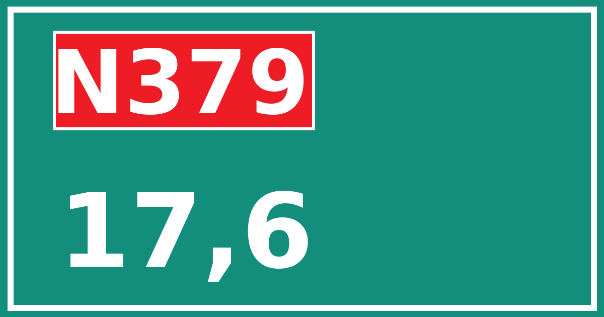 Hectometerbord N379 17,6