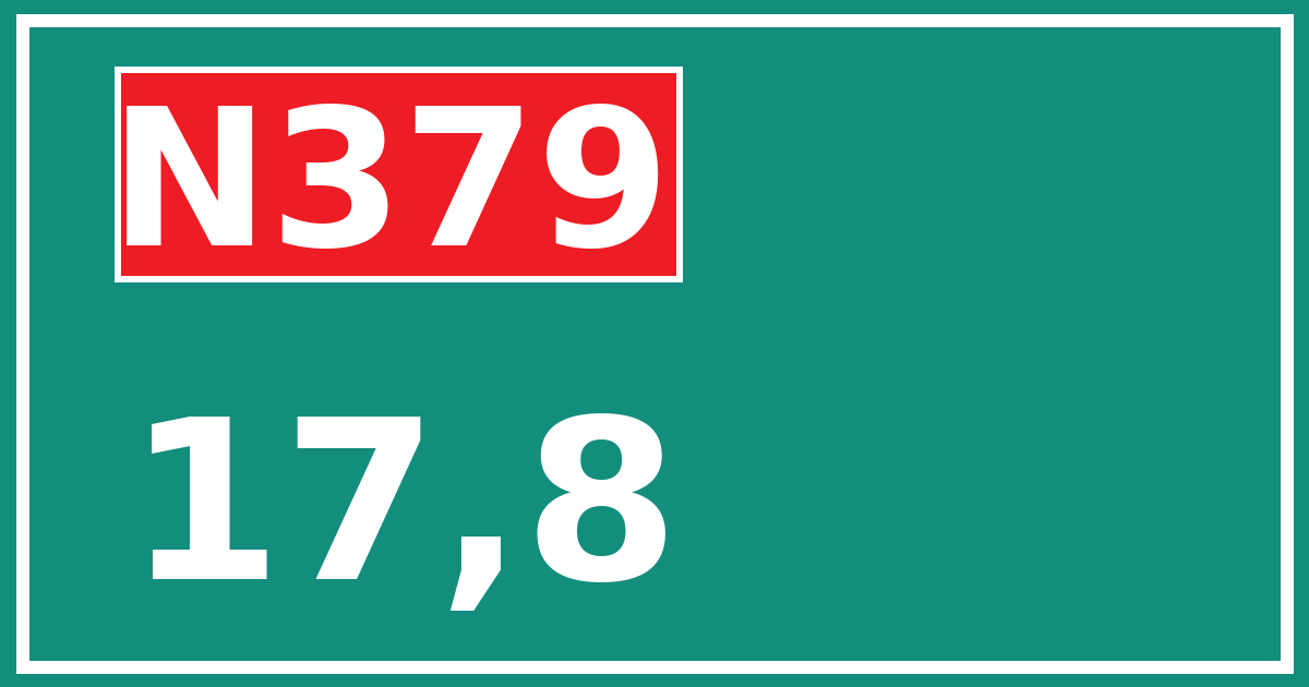 Hectometerbord N379 17,8