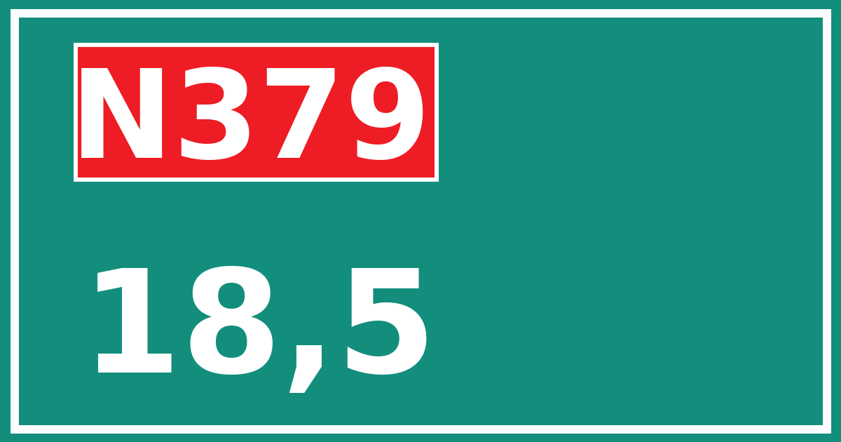 Hectometerbord N379 18,5