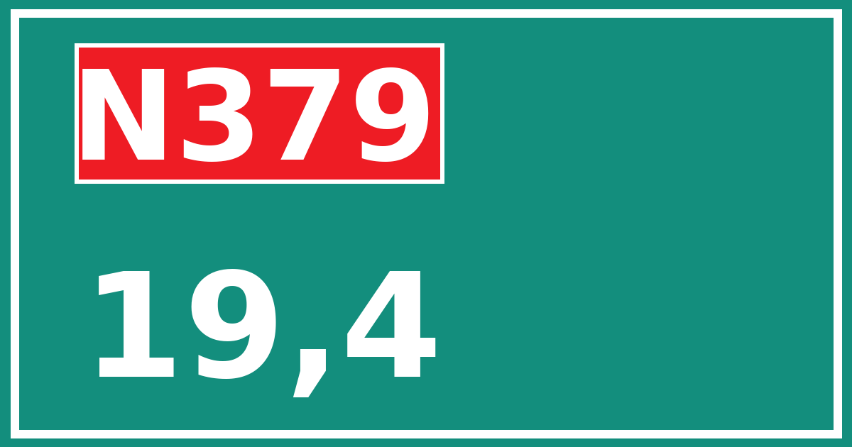 Hectometerbord N379 19,4