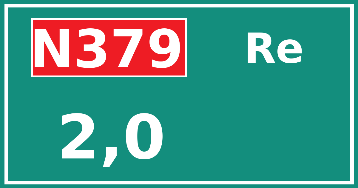 Hectometerbord N379 2,0 zijde Re