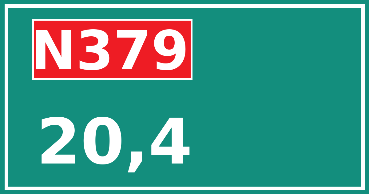 Hectometerbord N379 20,4