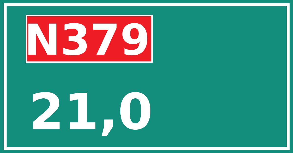 Hectometerbord N379 21,0