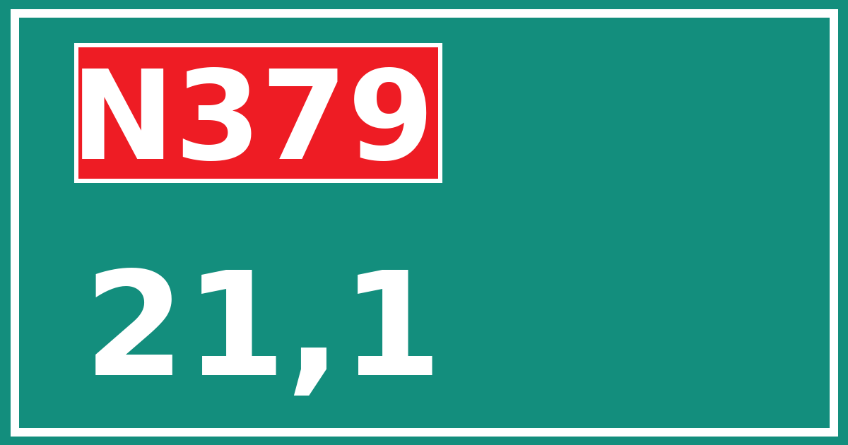 Hectometerbord N379 21,1