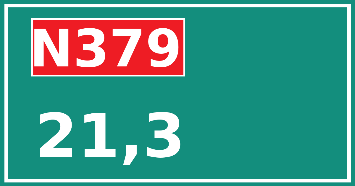 Hectometerbord N379 21,3