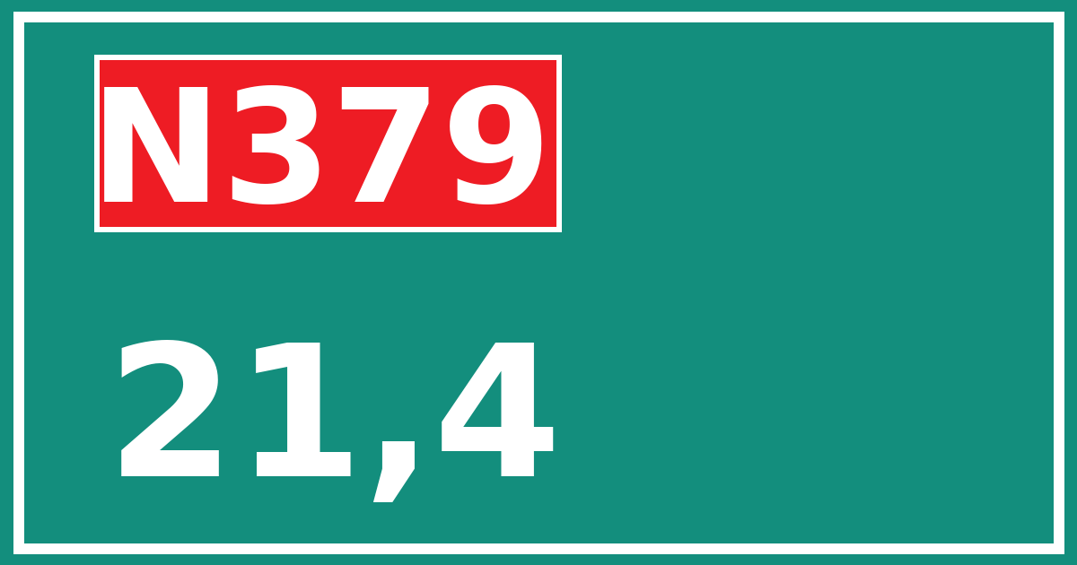 Hectometerbord N379 21,4