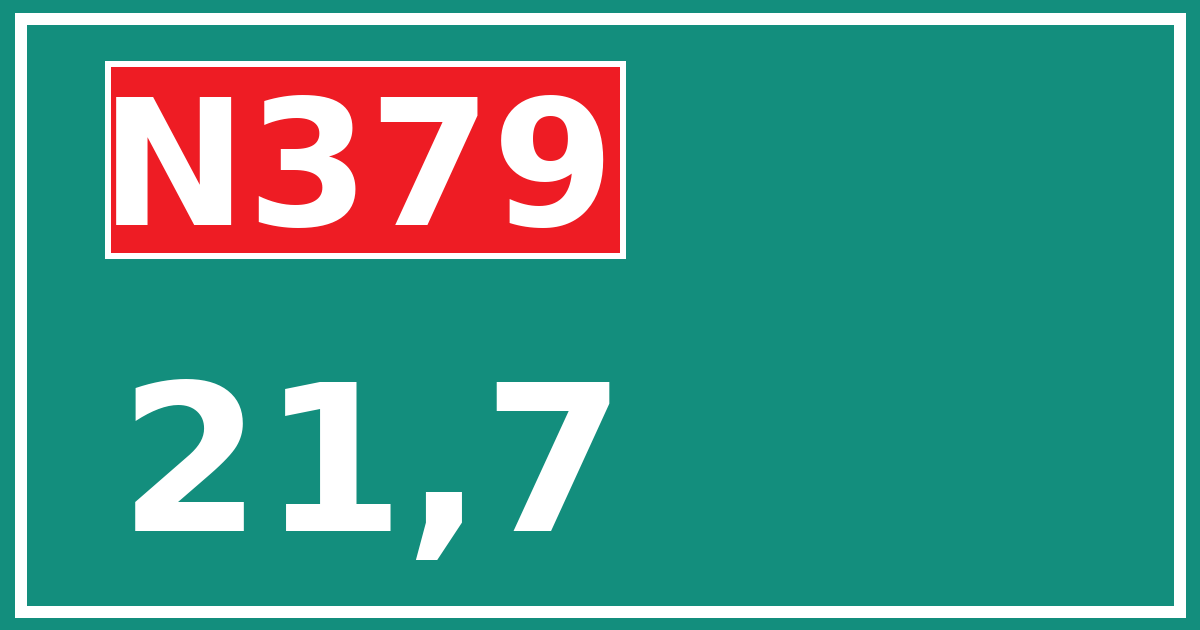 Hectometerbord N379 21,7