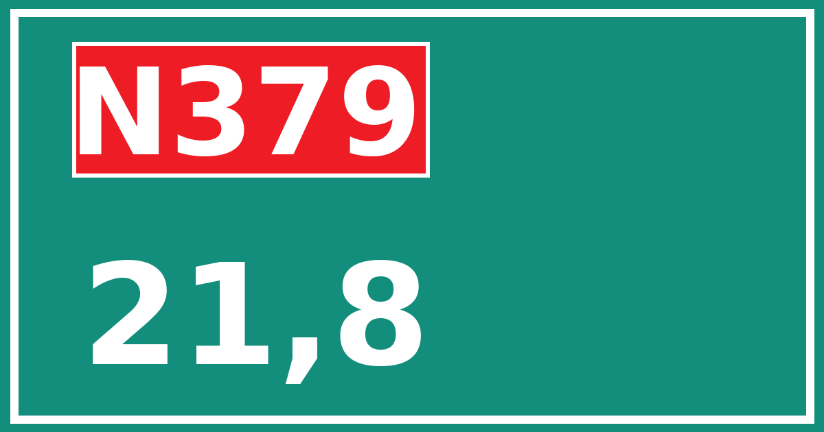 Hectometerbord N379 21,8
