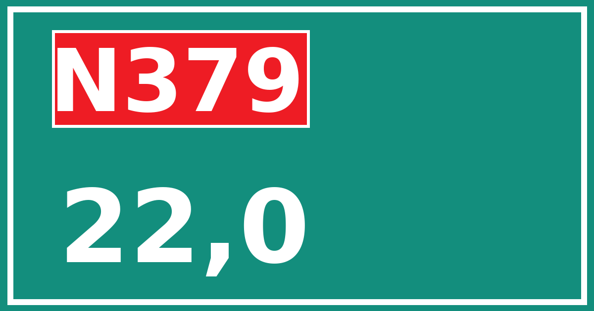 Hectometerbord N379 22,0