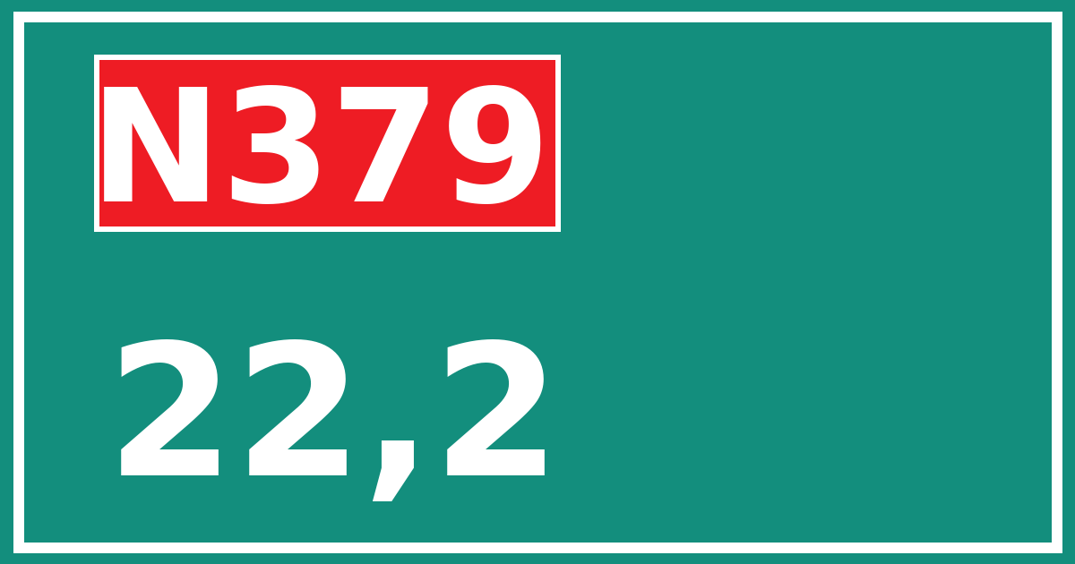 Hectometerbord N379 22,2