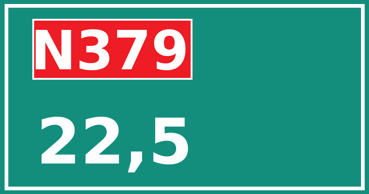 Hectometerbord N379 22,5