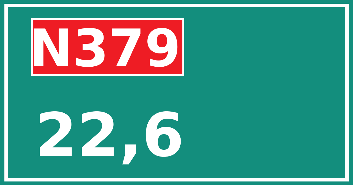 Hectometerbord N379 22,6