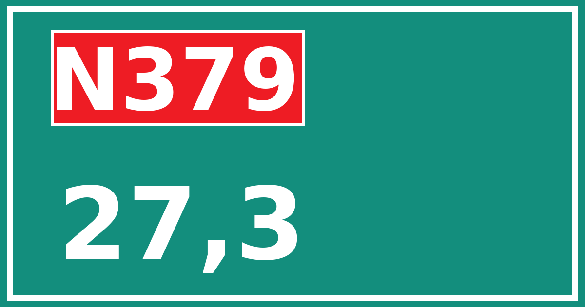 Hectometerbord N379 27,3